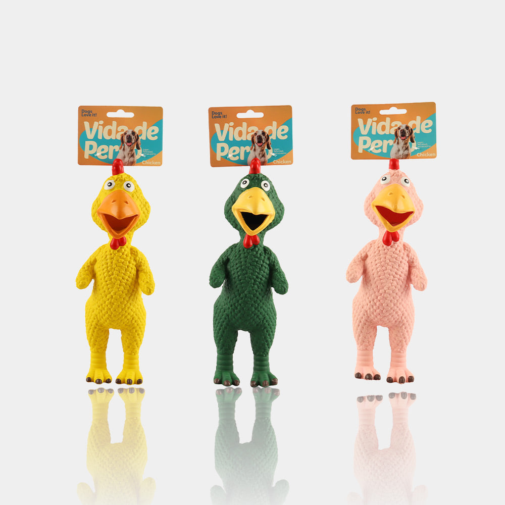 Juguete De Látex Para Perros, Pollo, Pieza nica, Con Chirriador