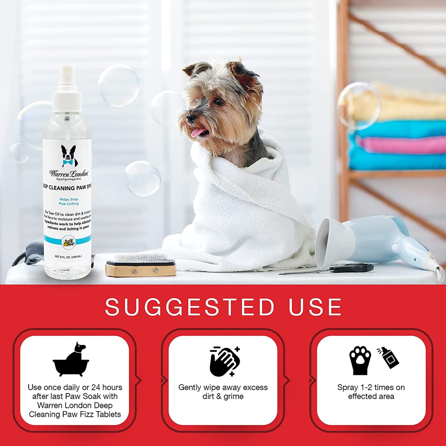 Warren London Spray Para Limpieza Profunda De Pata Para Perro