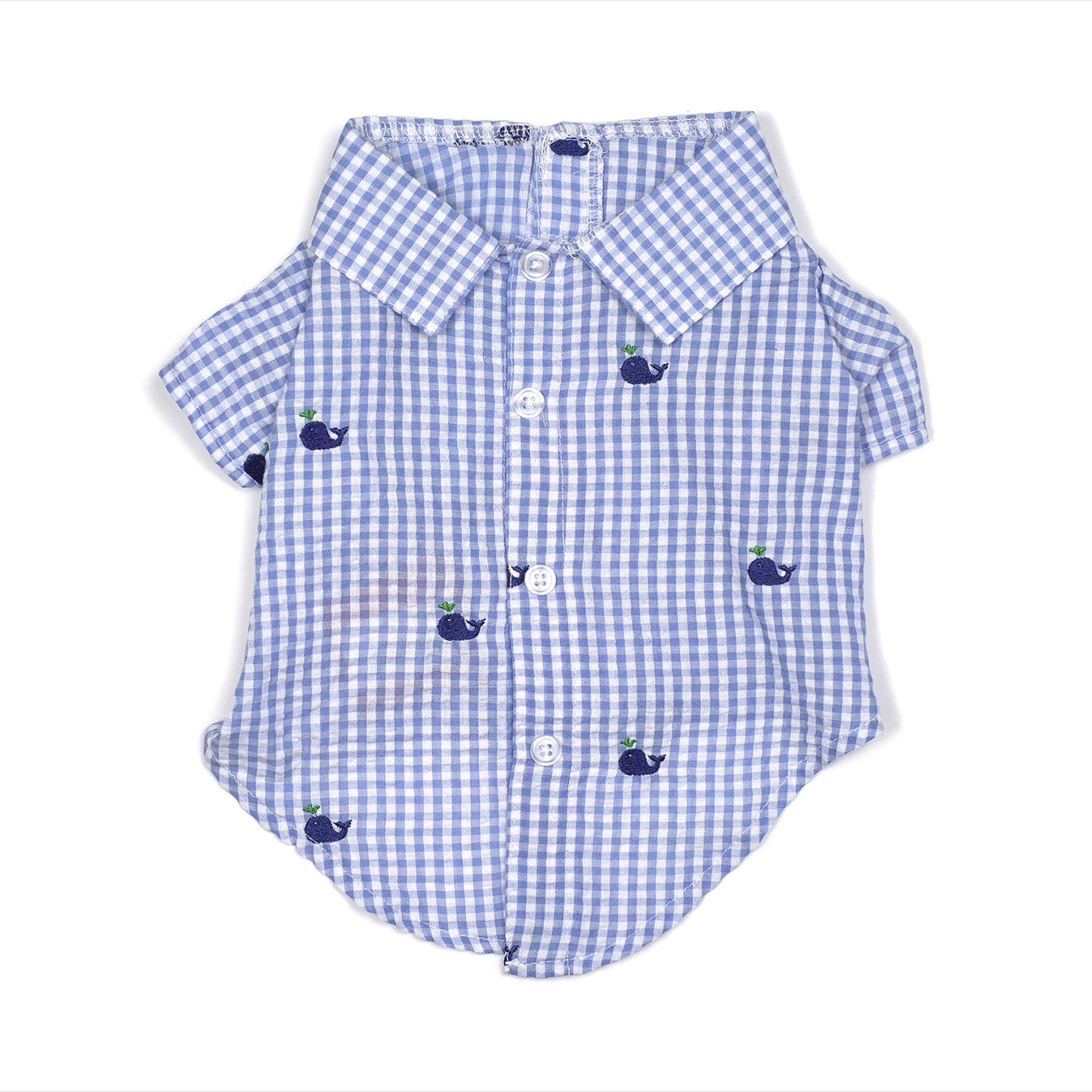 The Worthy Dog Camisa De Cuadros Con Ballenas Para Perros