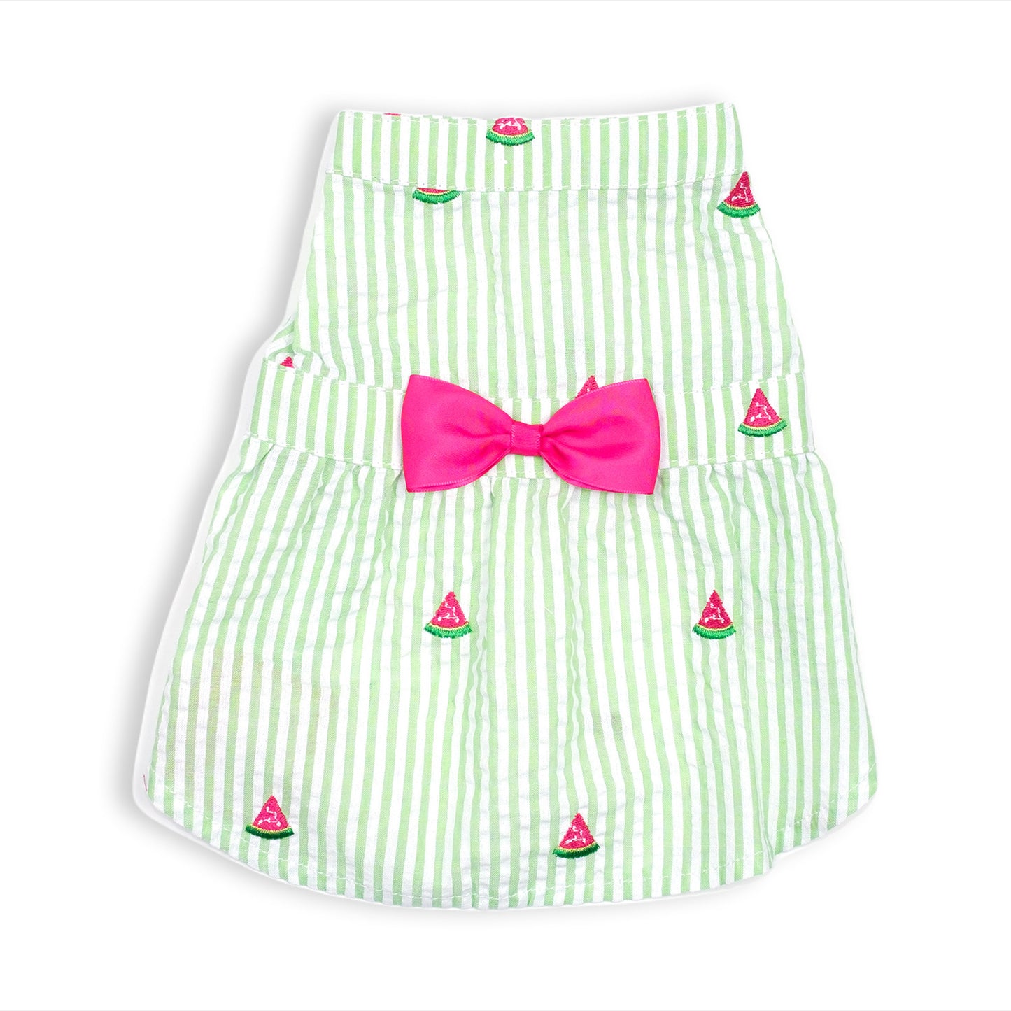 The Worthy Dog Vestido A Rayas Verde Sandia Para Perros