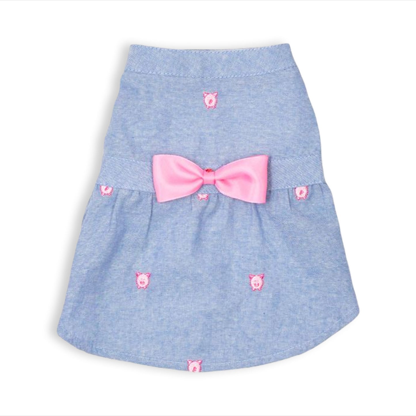 The Worthy Dog Vestido Celeste Con Chanchitos Para Perros