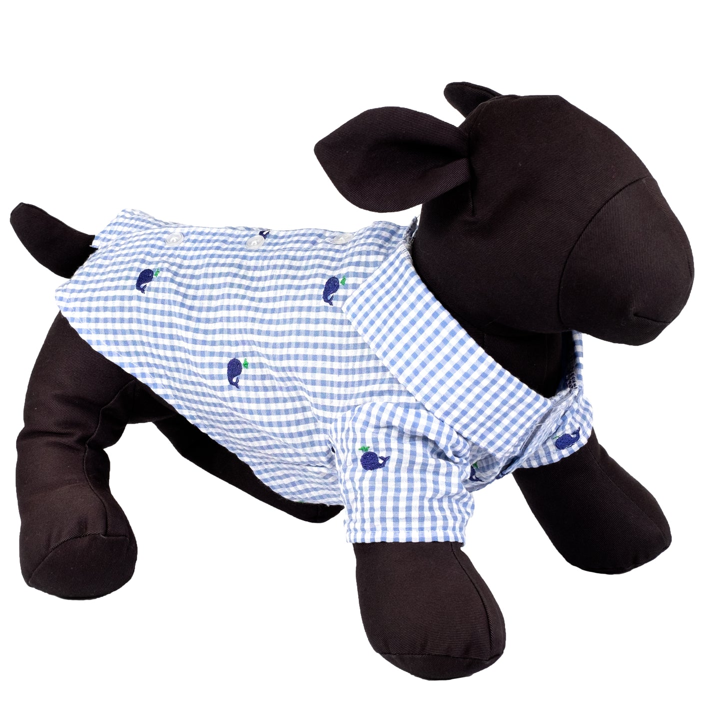 The Worthy Dog Camisa De Cuadros Con Ballenas Para Perros