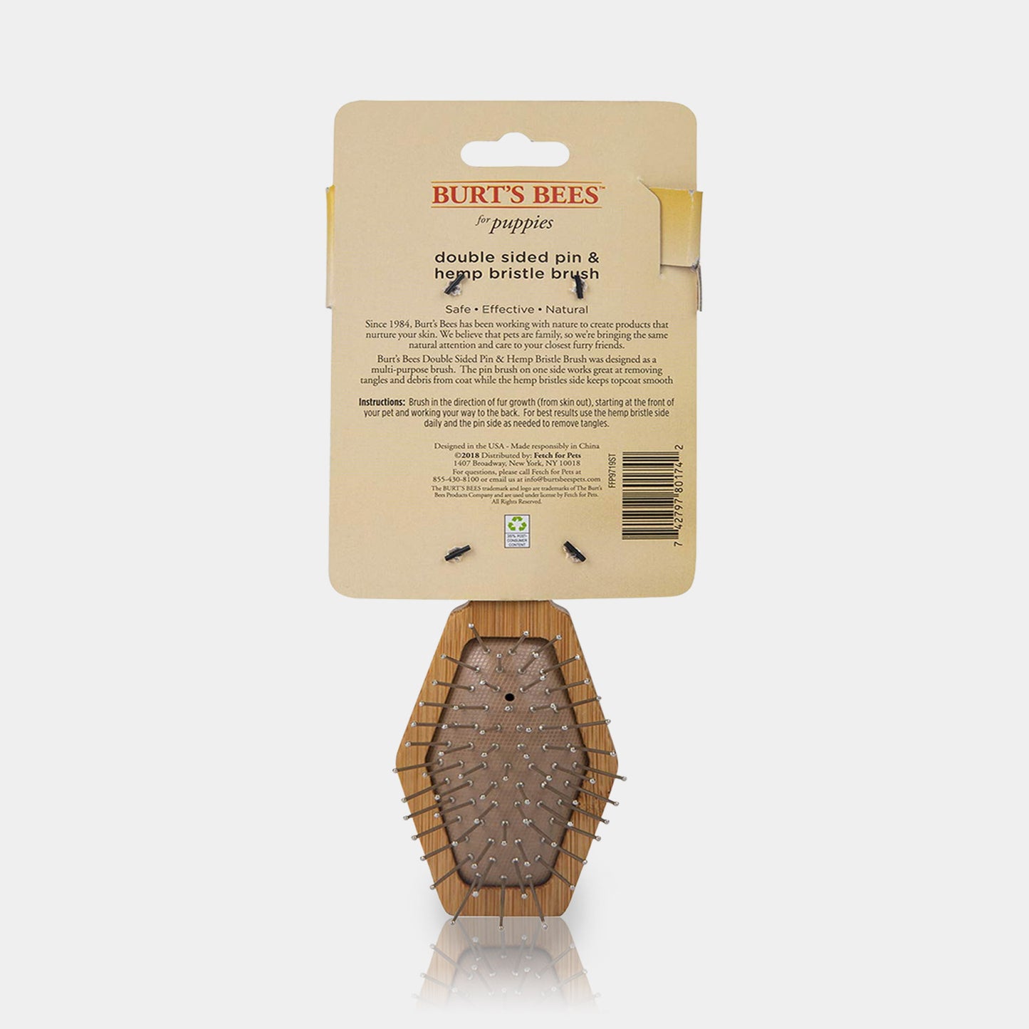 Burts Bees Cepillo Doble Cara Para Perro