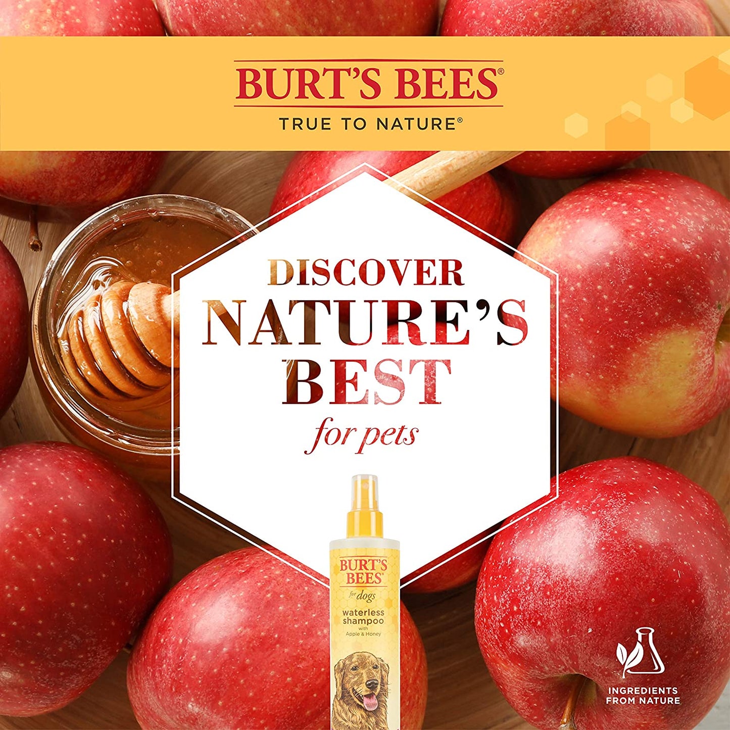 Burts Bees Shampoo En Spray Con Manzana Y Miel Para Perro