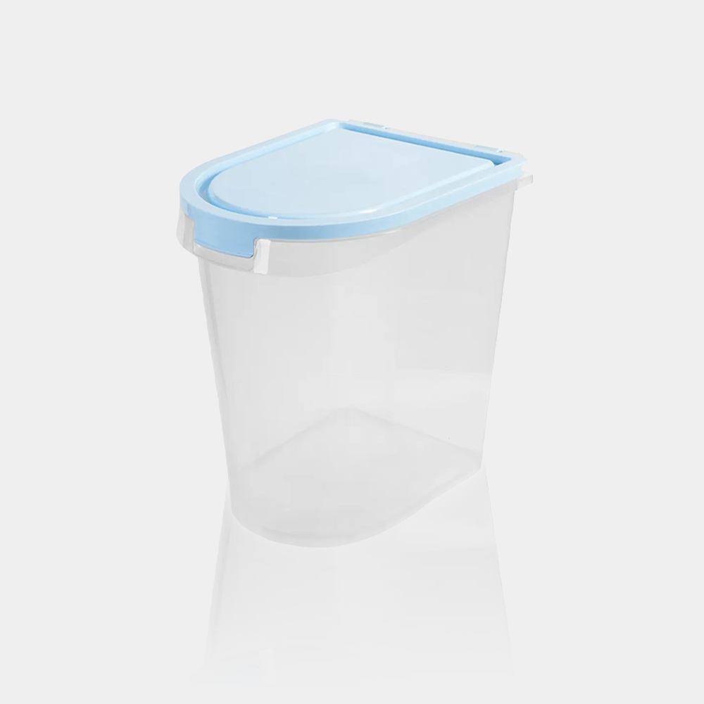 Recipiente De Comida Para Mascotas 20l Con Cuchara/transparente Con Tapa Celeste