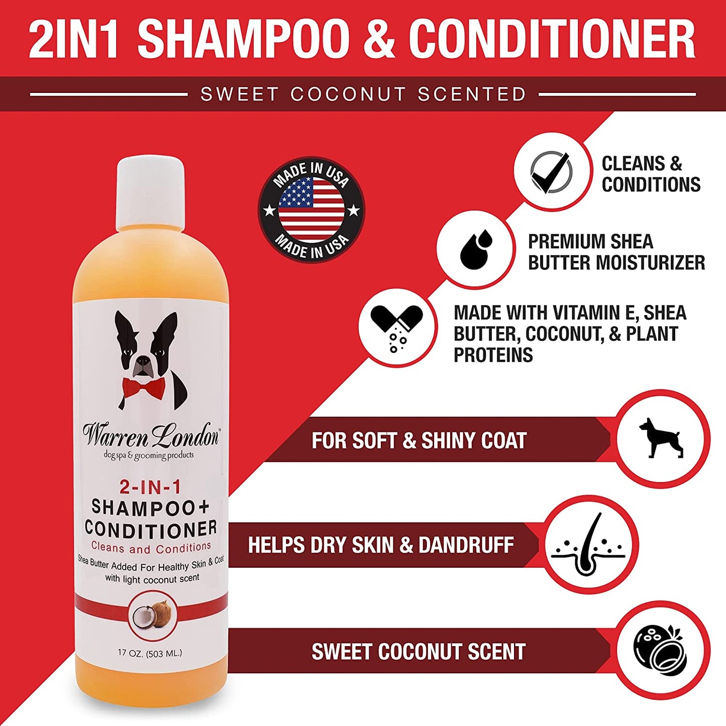 Warren London Shampoo Y Acondicionador 2 en 1 Para Perro
