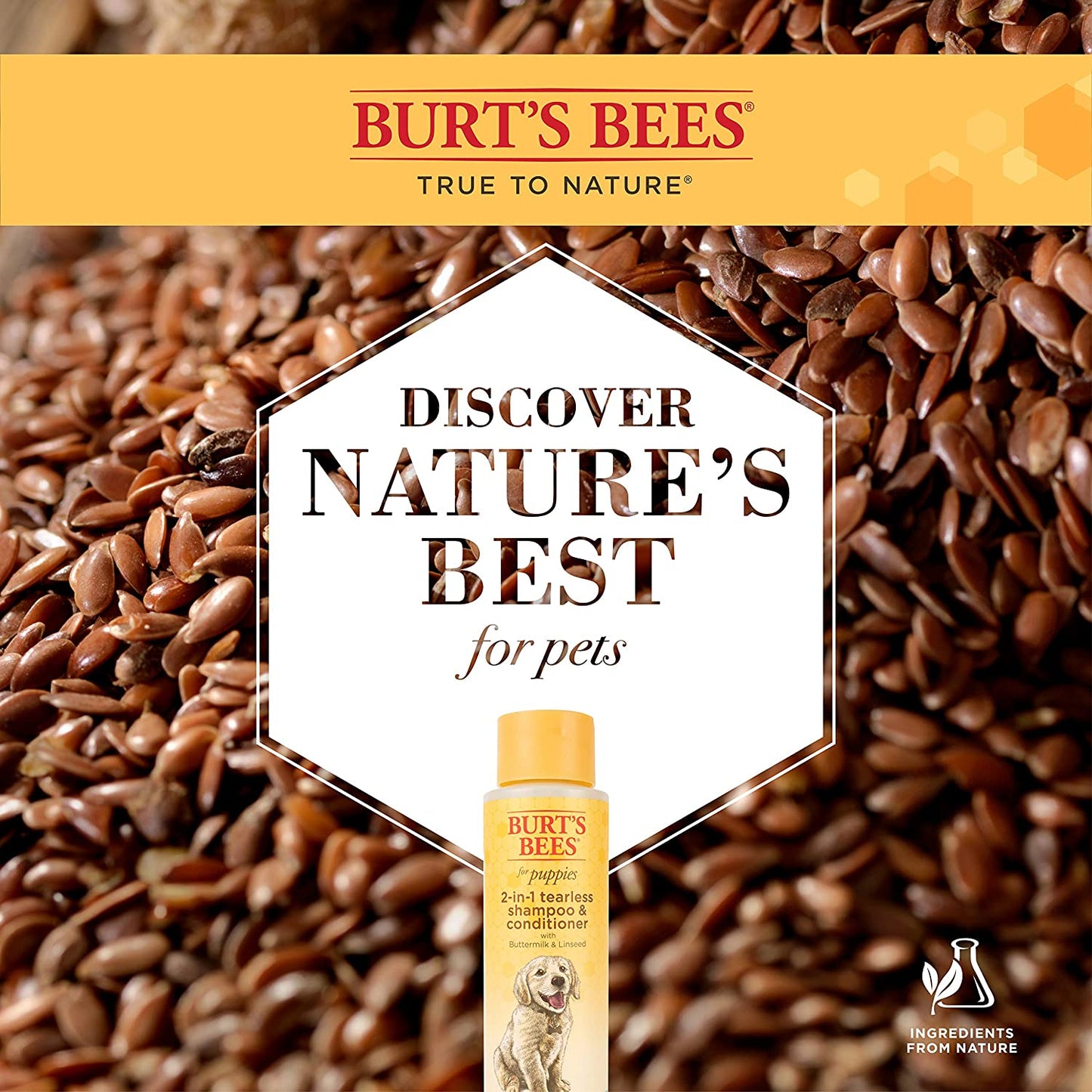 Burts Bees Shampoo Y Acondicionador Para Cachorros 2 en 1 Con Suero De Leche Y Aceite De Linaza
