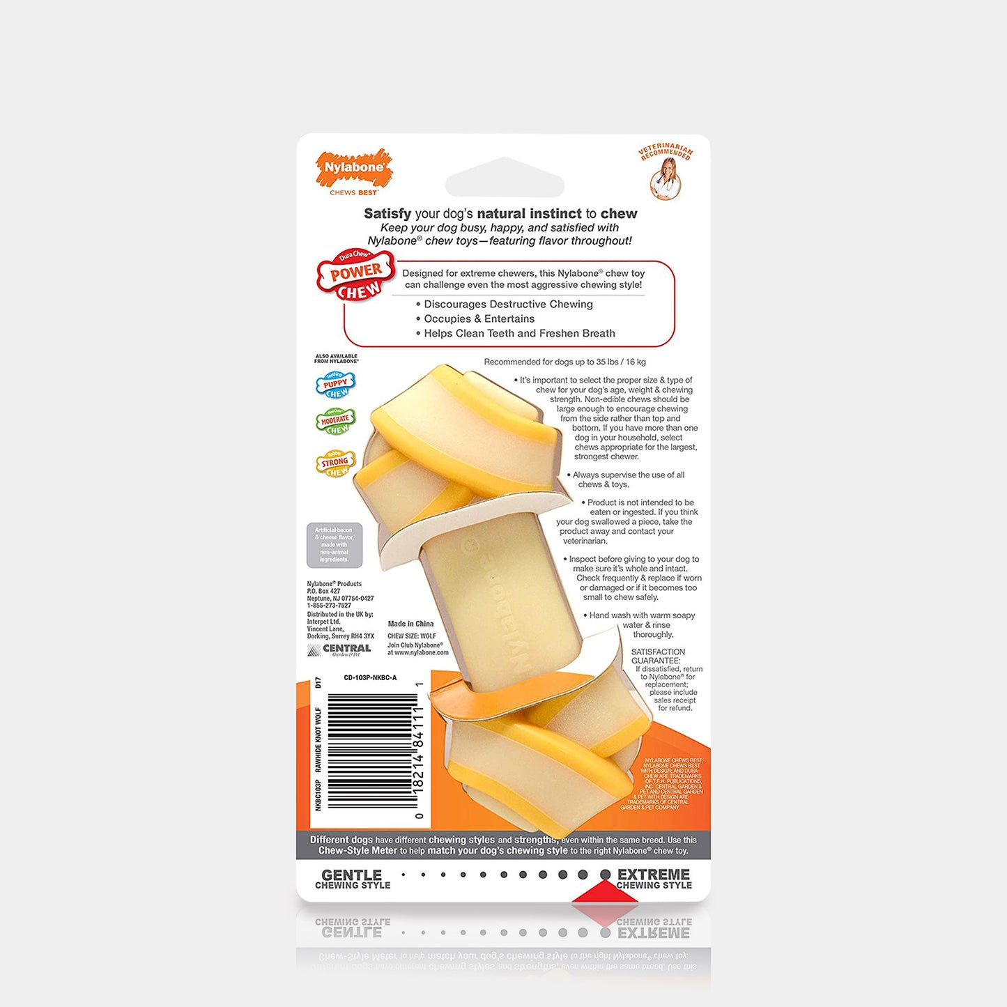 Nylabone Power Chew Juguete En Forma de Hueso Con Nudo Para Perro