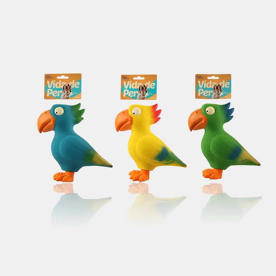 Juguete de Látex para Perros - Loro, Pieza única, con Chirriador Normal