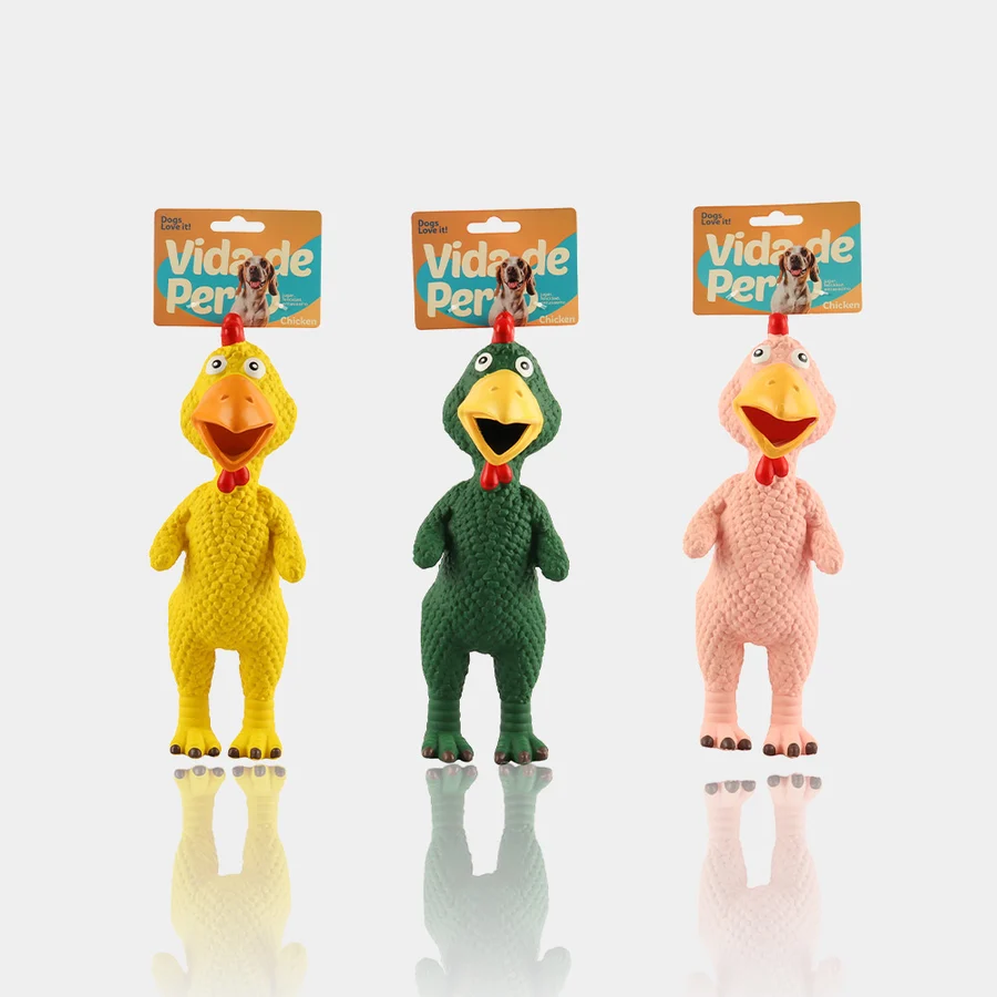 Juguete de Látex para Perros, Pollo, Pieza nica, con Chirriador