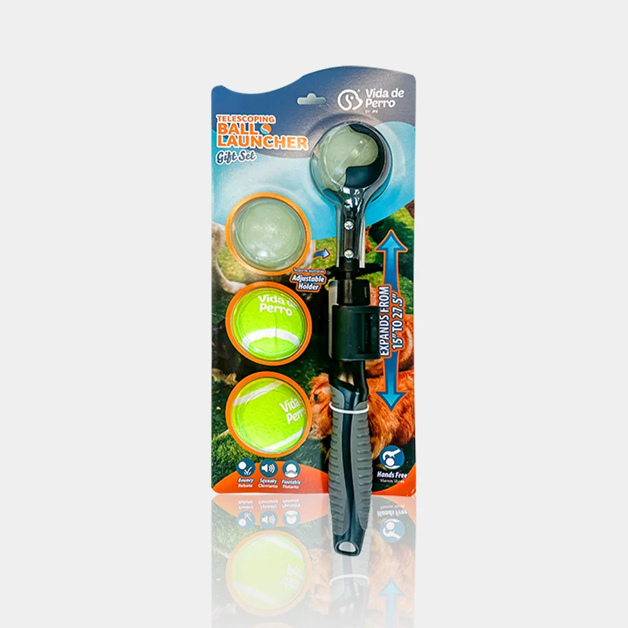 Lanzador de bolas telescópico