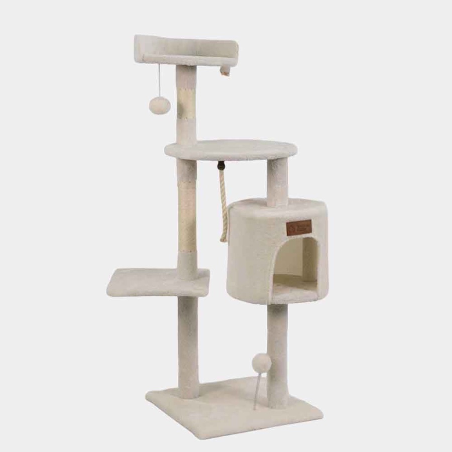 Árbol para gato beige compacto