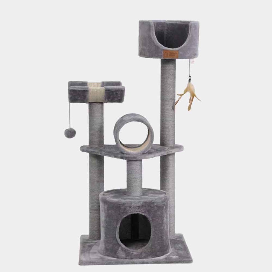 Árbol para gato gris grande