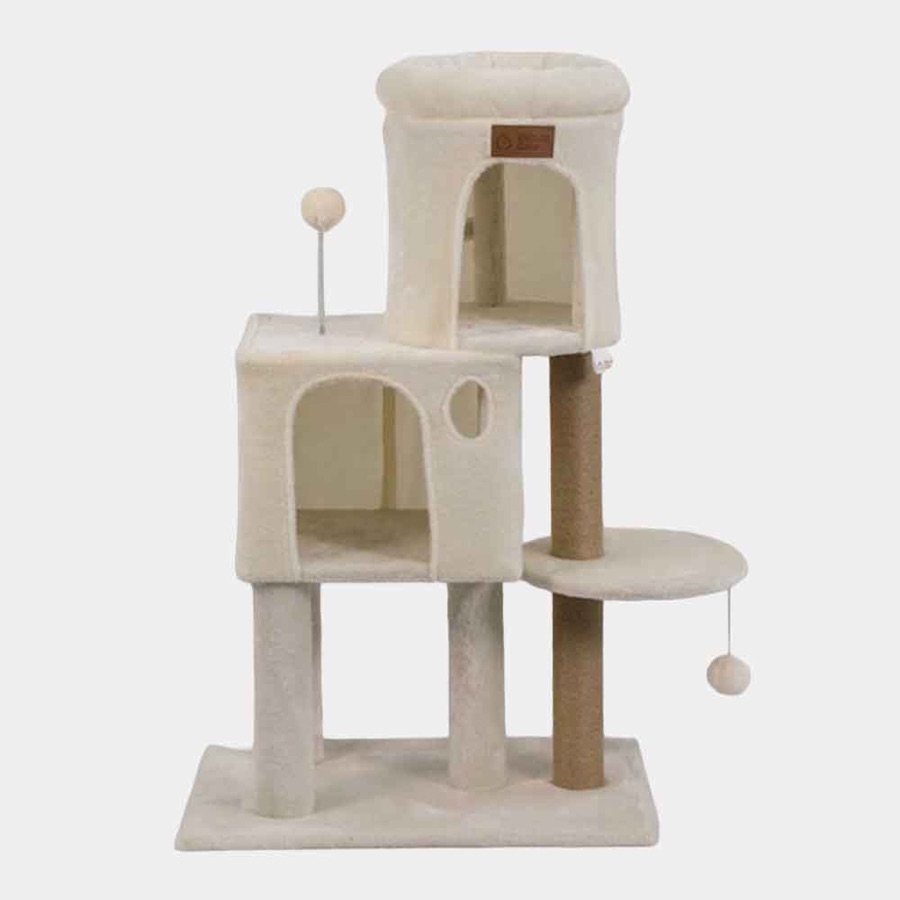 Árbol para gato beige con hamaca