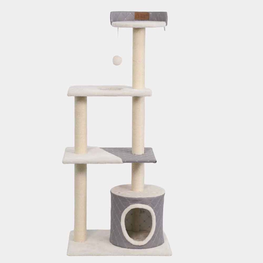 Árbol para gato beige y gris