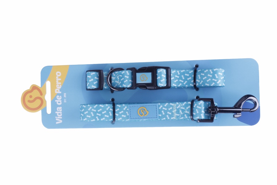 Set de paseo de nylon con correa naranja