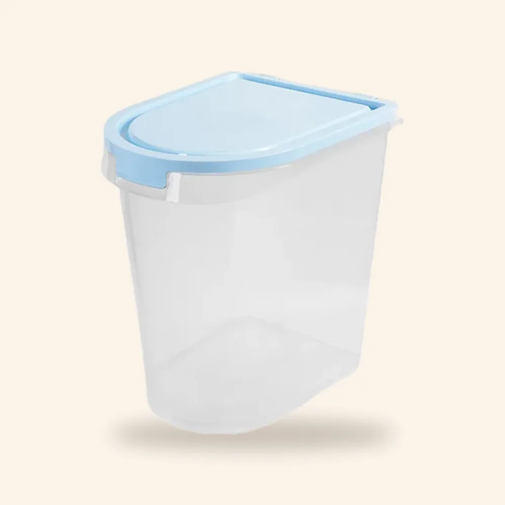 Recipiente para comida de mascotas 20 L, tapa celeste