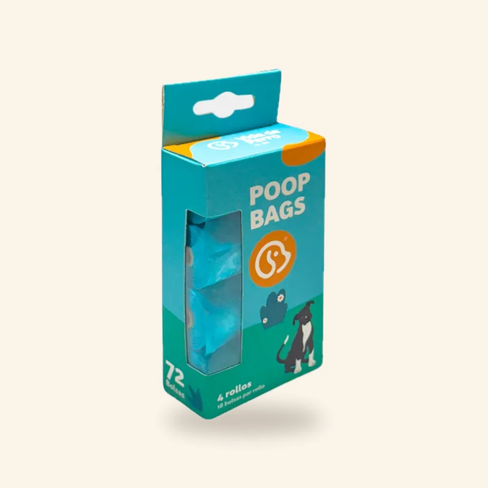 Bolsas para desechos de perro, caja con 4 rollos