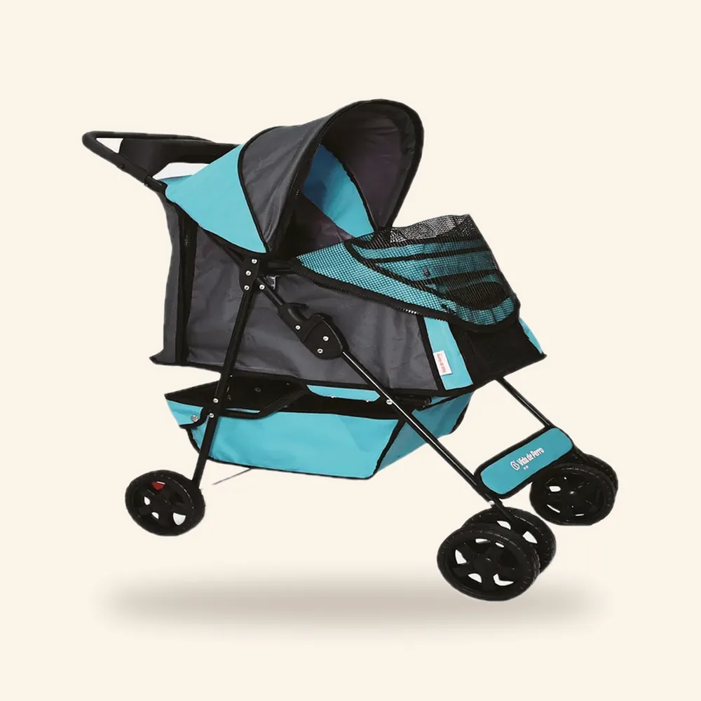 Coche para Mascotas · Celeste con gris, Rosado con gris