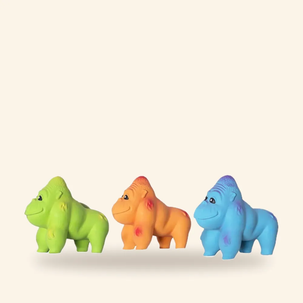 Juguete de látex para perro, gorila de colores