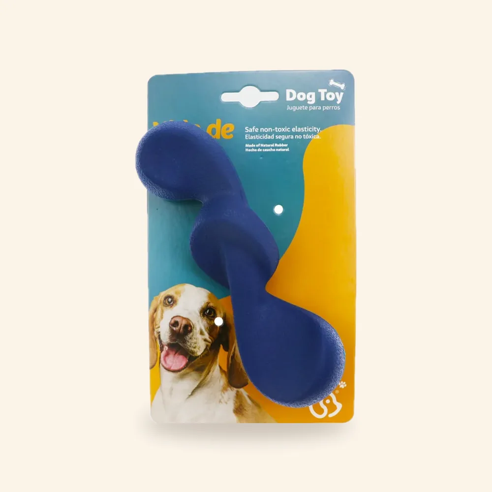 Juguete de caucho en forma de hueso con nudo