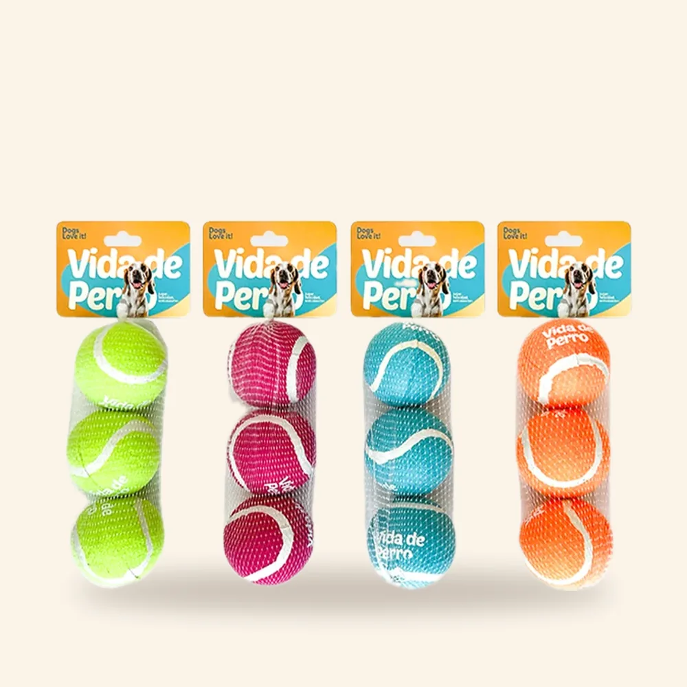 Juguete para perro, set de 3 pelotas de látex