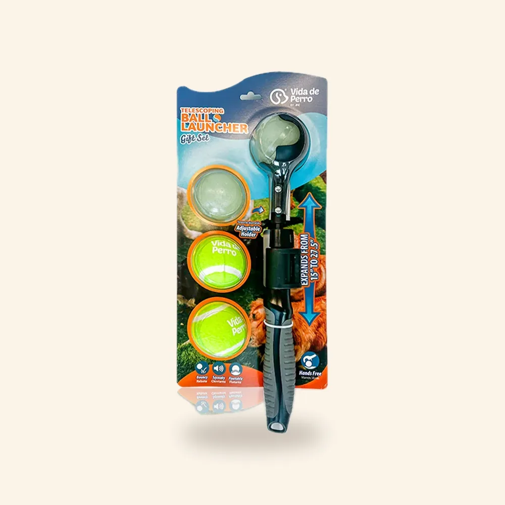 Lanzador de pelotas telescópico para perro