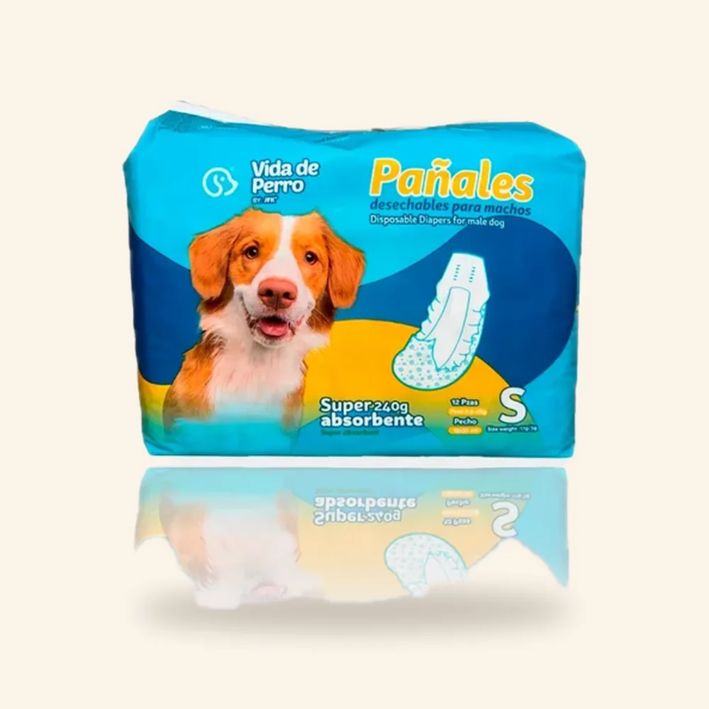 Pañales desechables para perro macho, 12 unidades