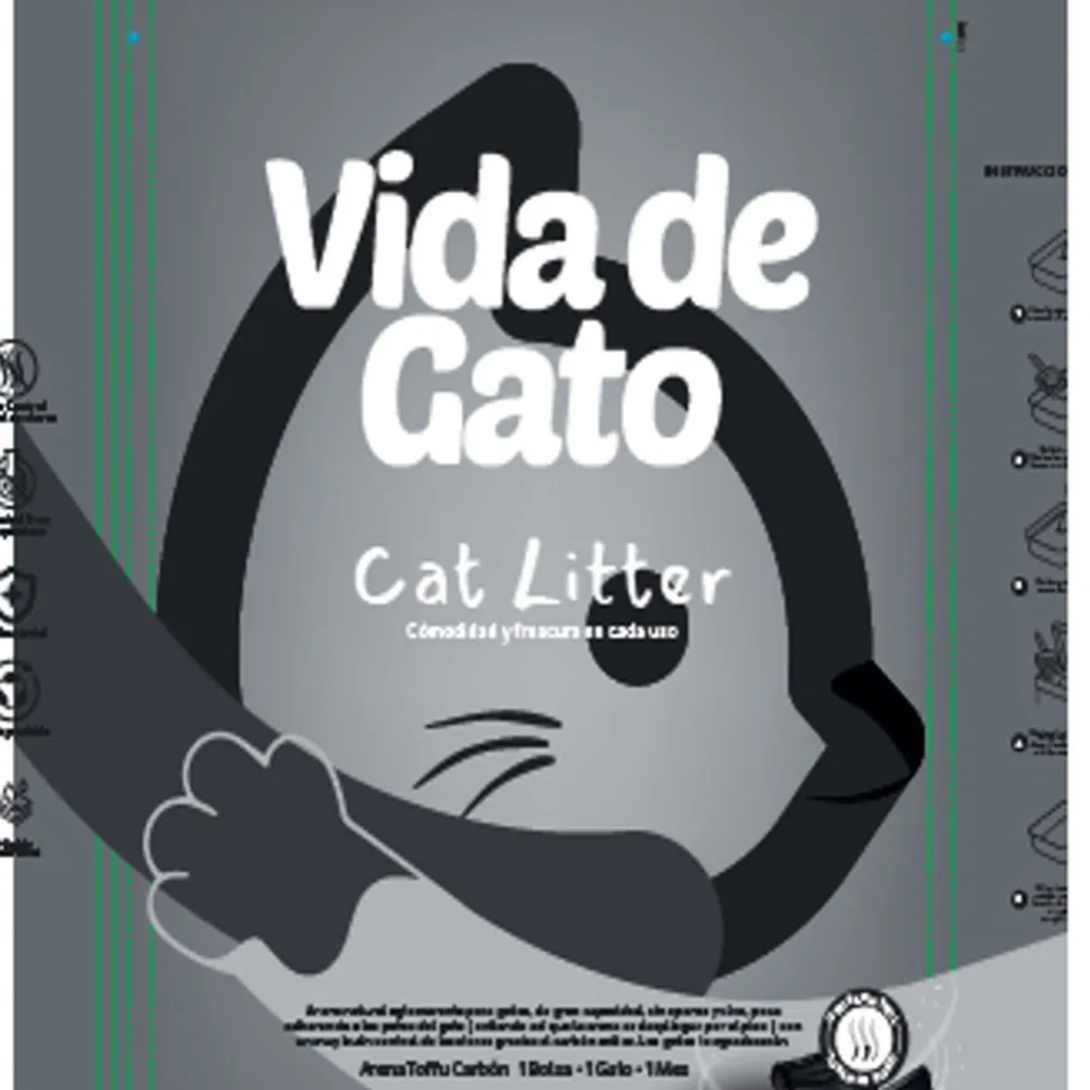 Arena de tofu para gato, aroma carbón, 2,5 kg