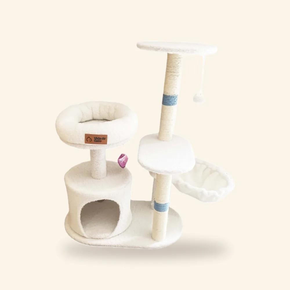 Árbol para gato blanco, 80 cm o 68 cm de alto