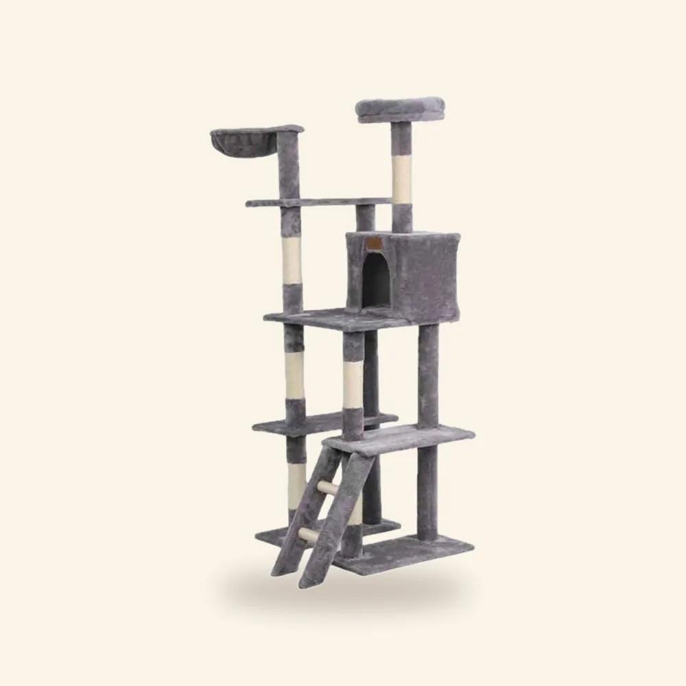 Árbol para gato de 3 niveles, gris