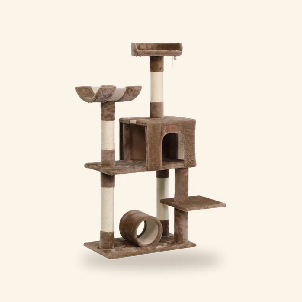 Árbol para gato marrón, 60 × 35 × 127 cm