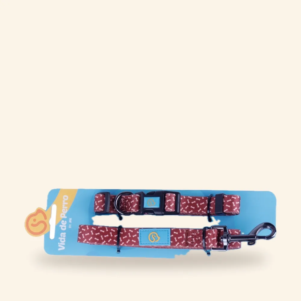 Set de paseo de nylon con correa