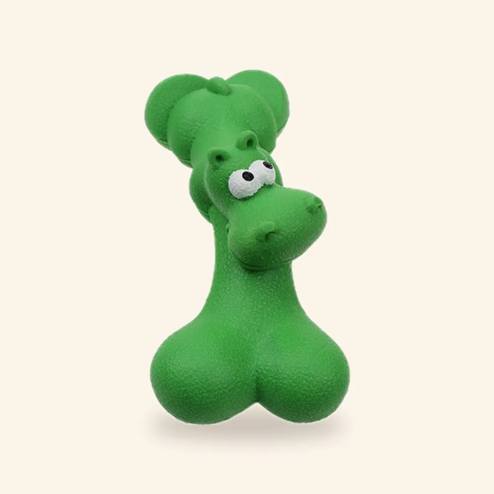 Juguete de caucho natural para perro, hipopótamo