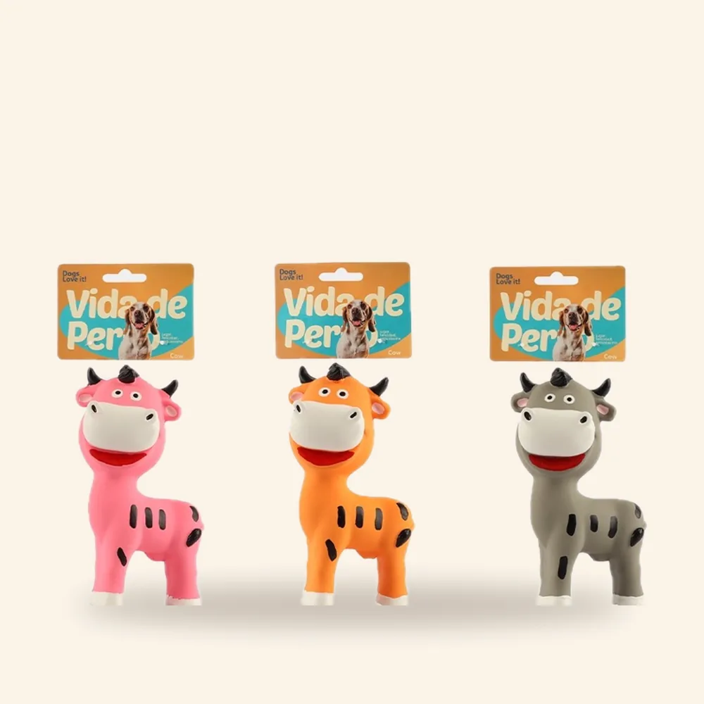 Juguete de látex para perro, vaca