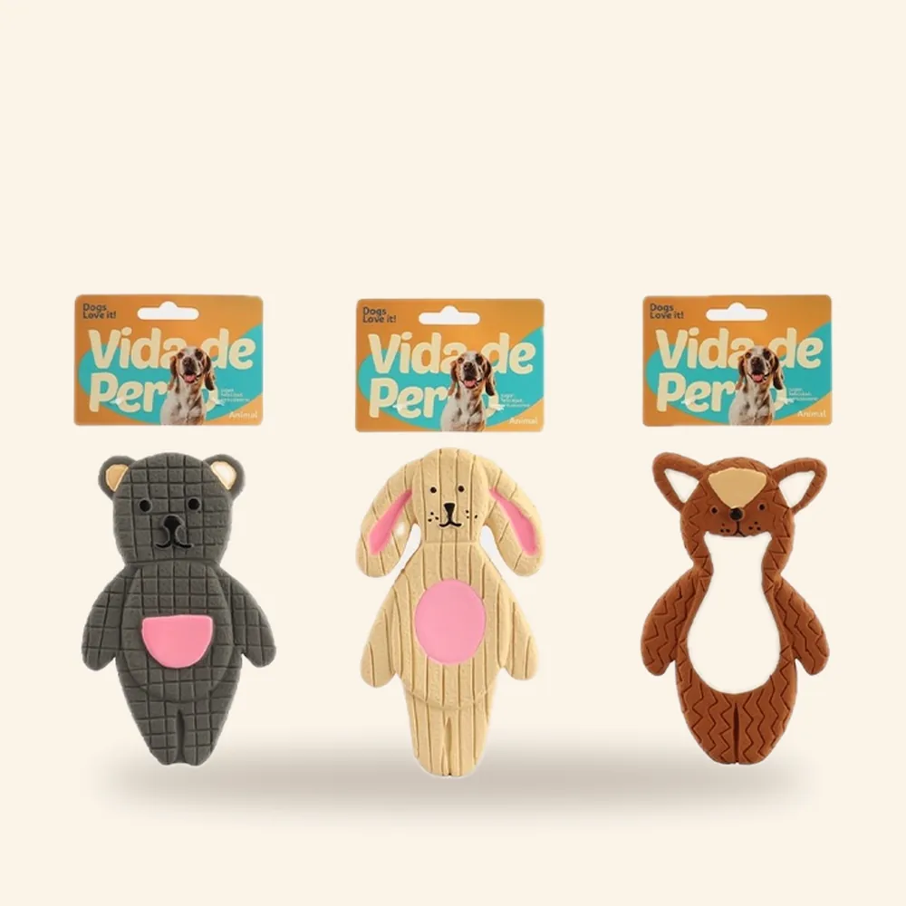 Juguete de látex para perro, animal plano