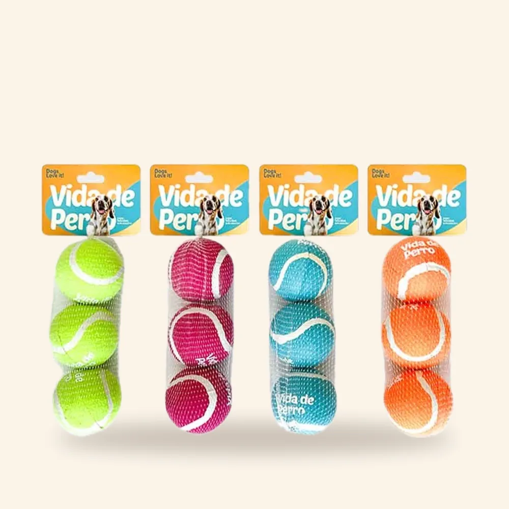 Juguete para perro, set de 3 pelotas de látex