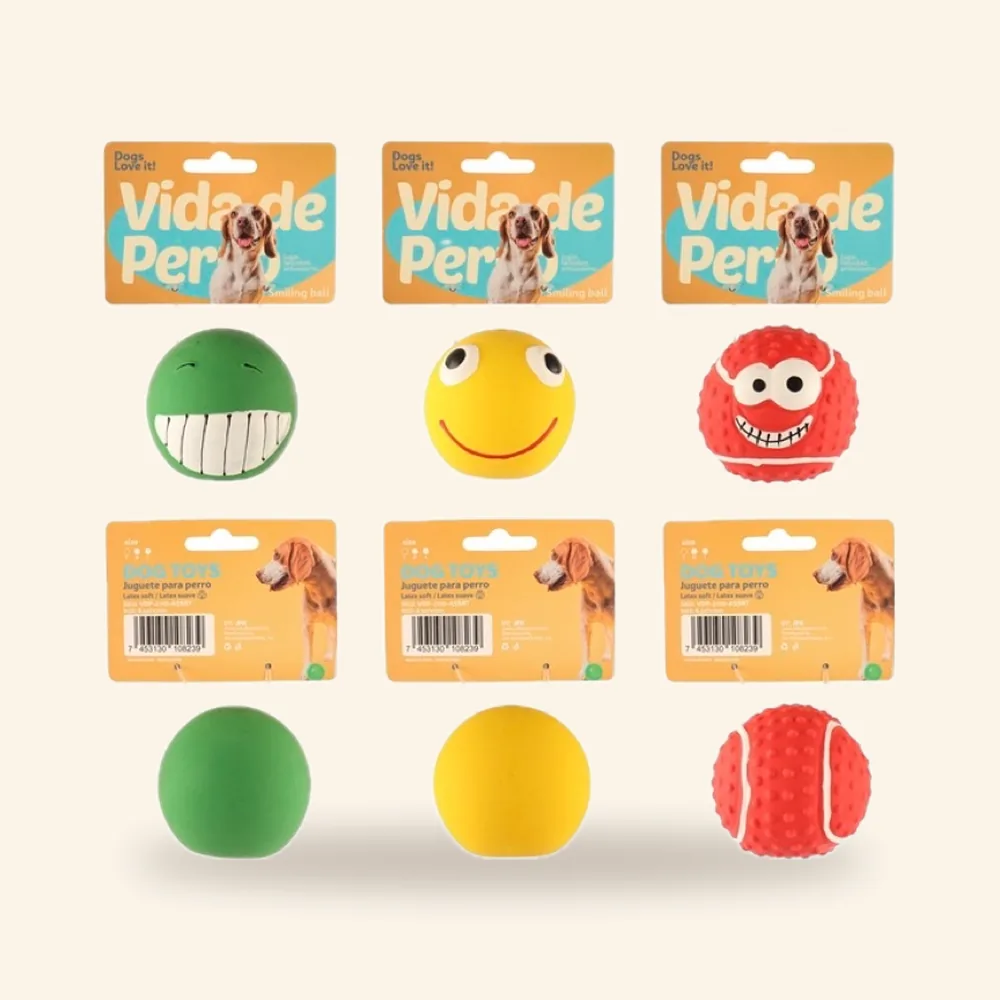 Pelotas sonrientes de látex con chirrido