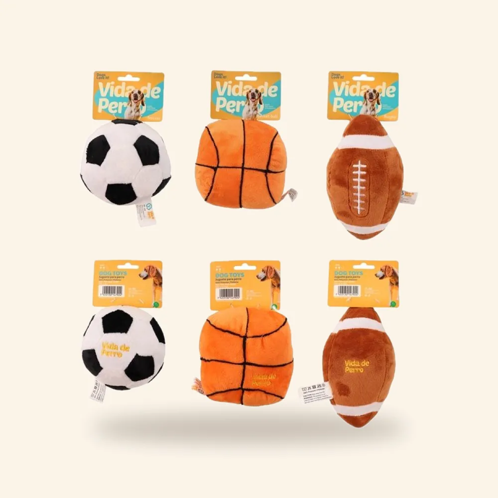 Peluche de pelotas deportivas para perro