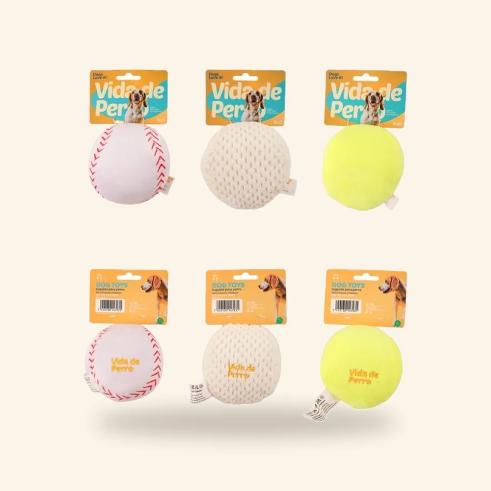 Peluche pelotas de béisbol, tenis y golf para perro