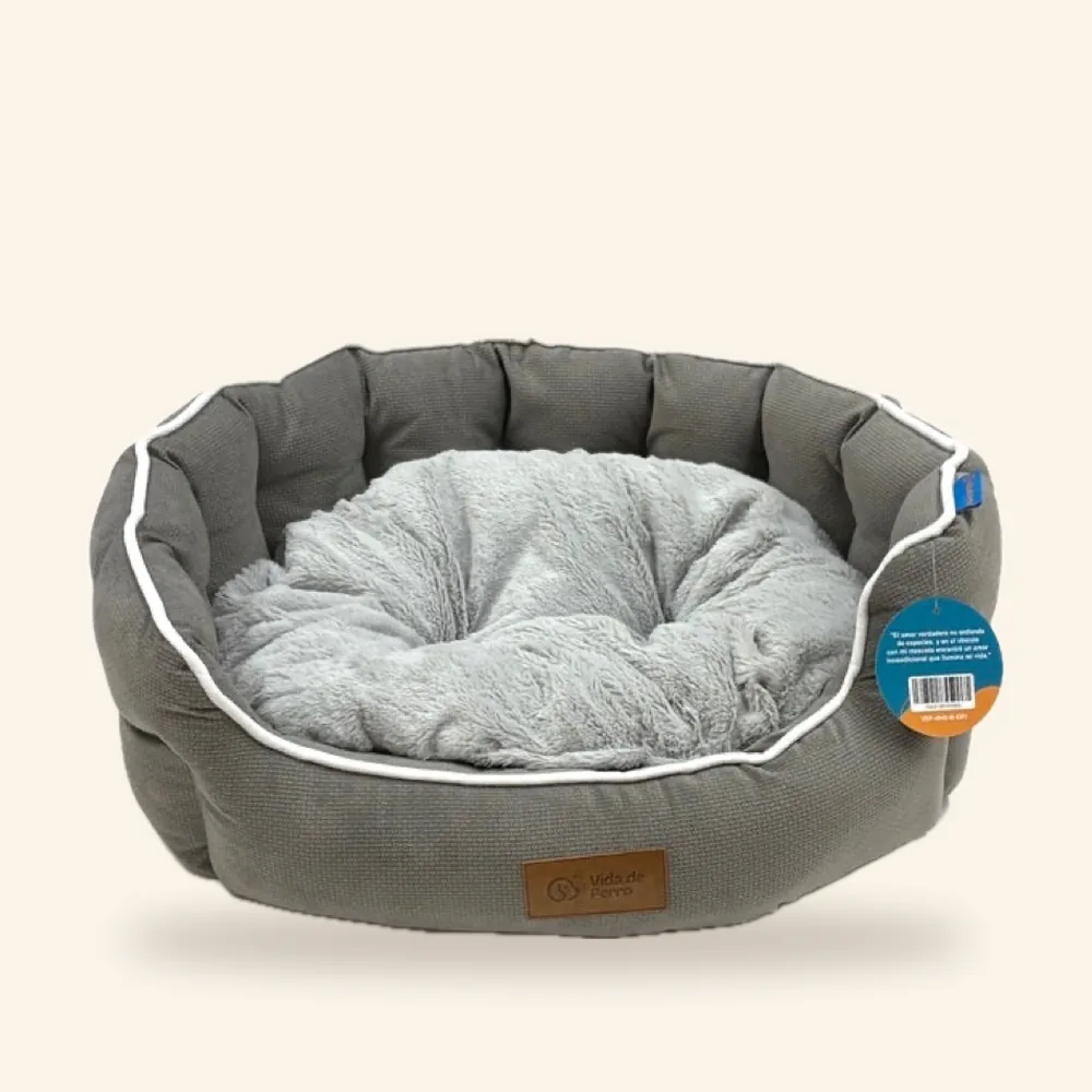 Cama con bordes y relleno de fibra, tallas S, M y L