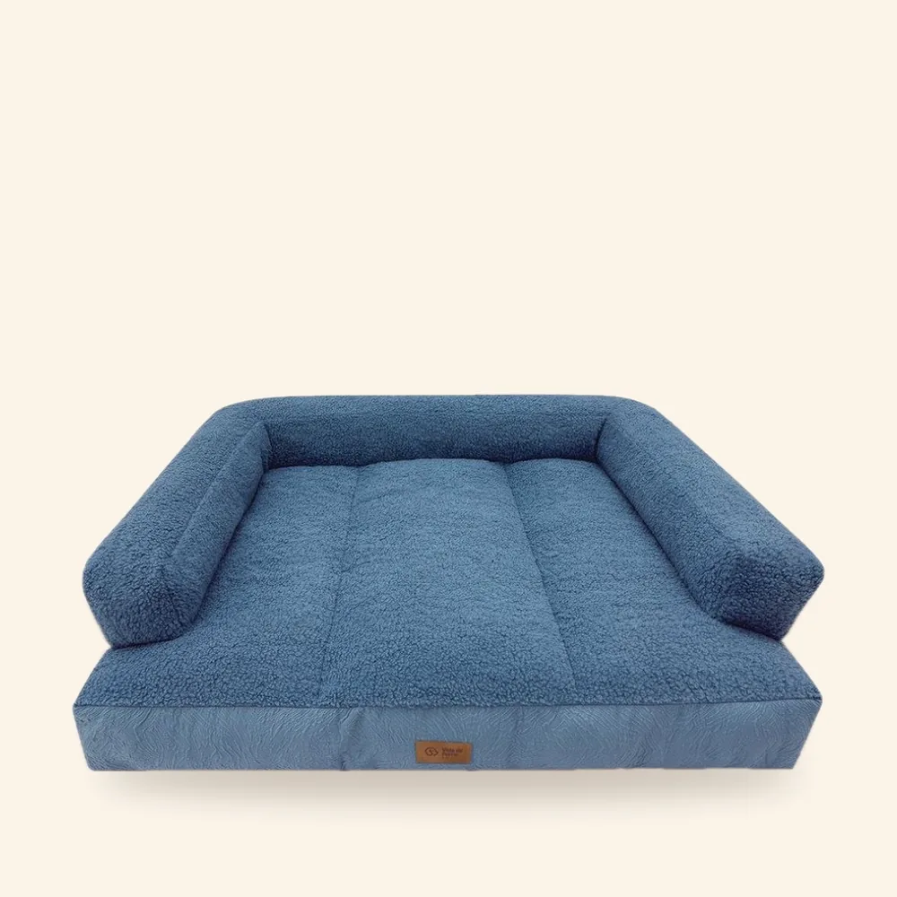 Cama rectangular con bordes para perro, tallas S, M y L
