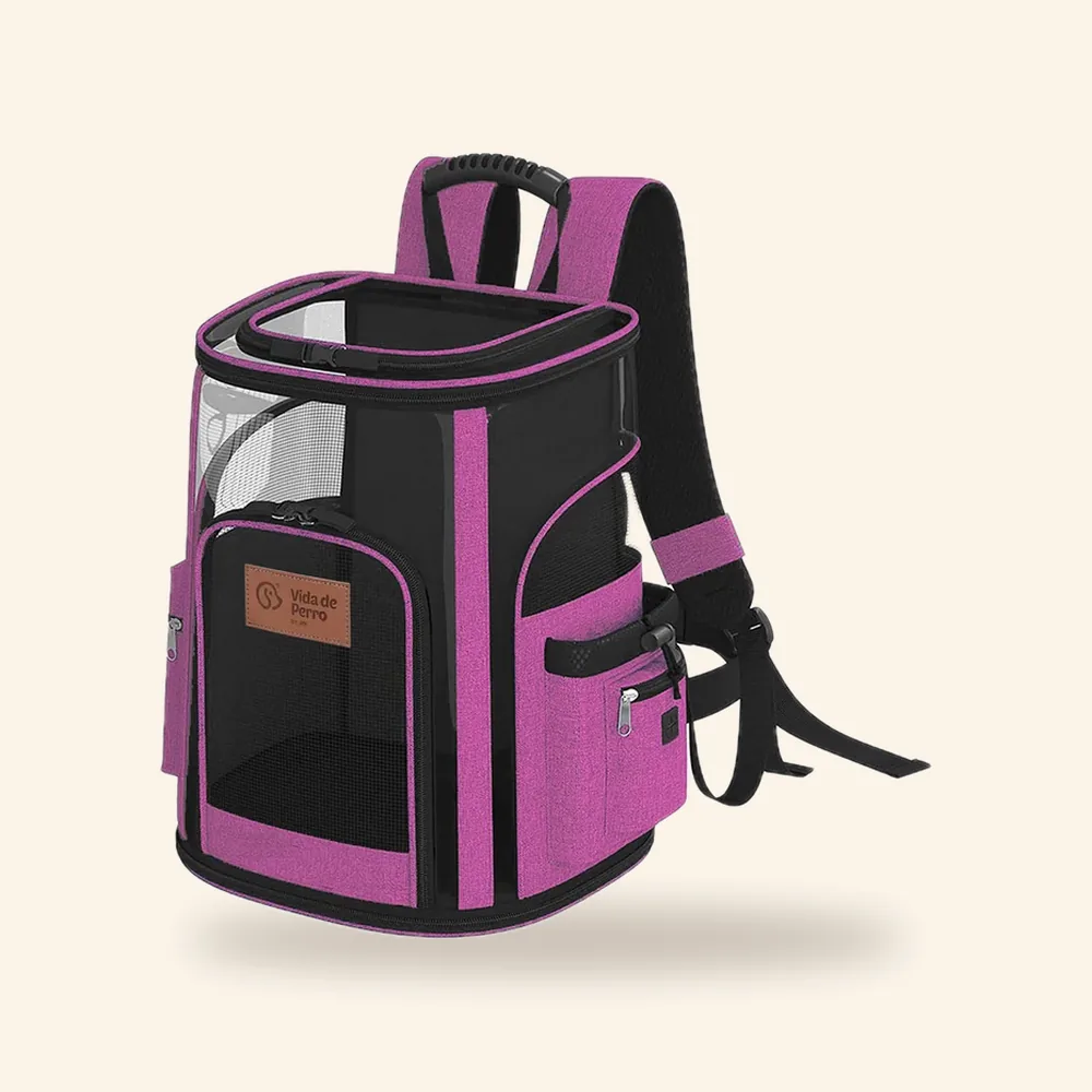 Mochila transportadora transparente para mascotas